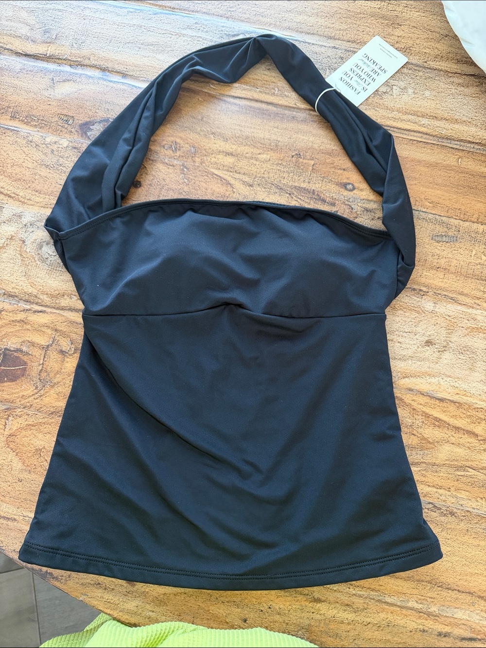 Black Halter Tankini Top